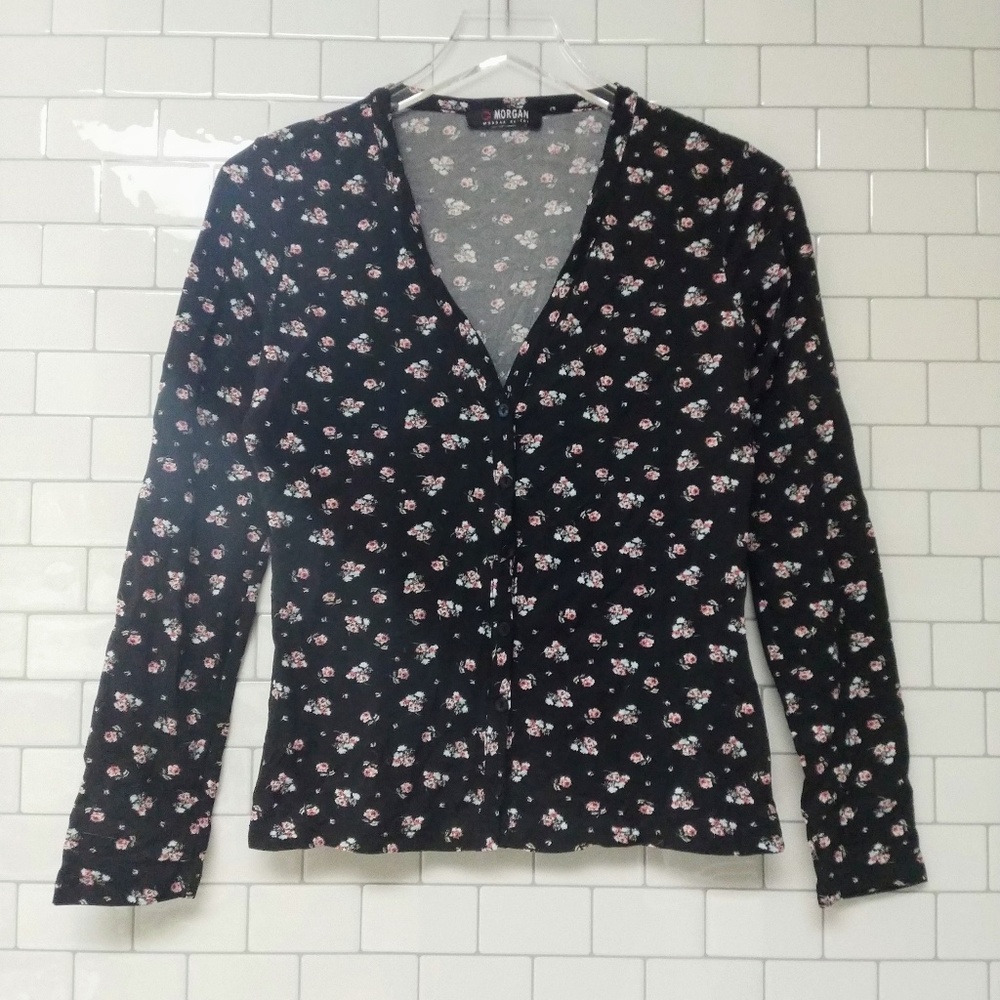 Morgan de toi ditzy floral knit blouse medium fr u